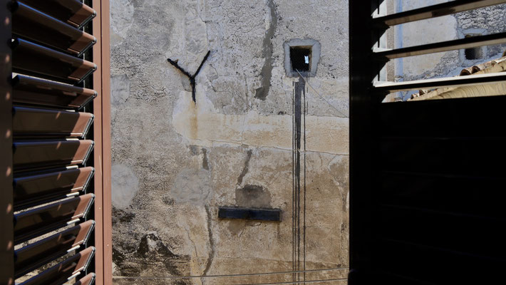 Mur, Palazzo Conte federico, Palerme, Sicile, Italie, It,
