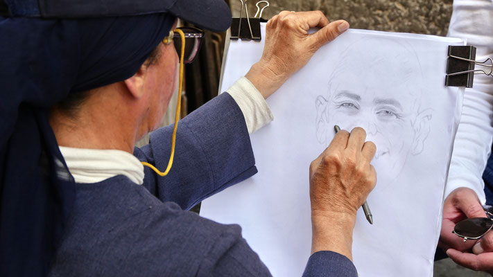 Portraitiste, Rome, Italie, It,
