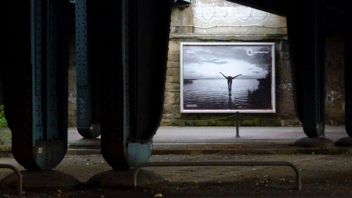  Advertising, under a bridge, near "Philipshalle", Dusseldorf, Germany, D,  