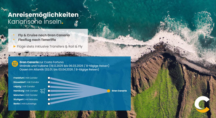 Beste Anreise mit Fly & Cruise bei uns inklusive buchen...
