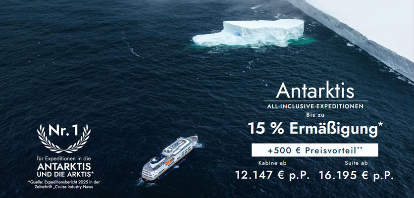 Die Nr.1 in der Antarktis & Arktis. HX Expeditionen jetzt bis zu 15% SINGER Ermäßigung + 500 €Preisvorteil nutzen...