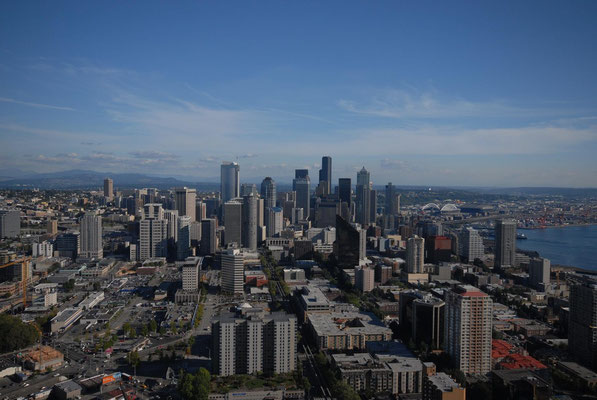 skyline, view from space needle, seattle; wa