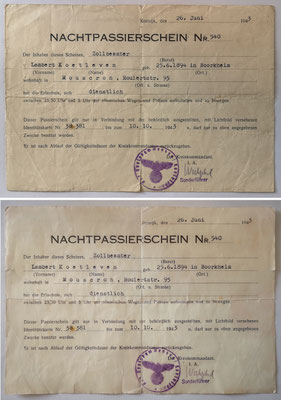 Counterfeit document of WWII with the original model