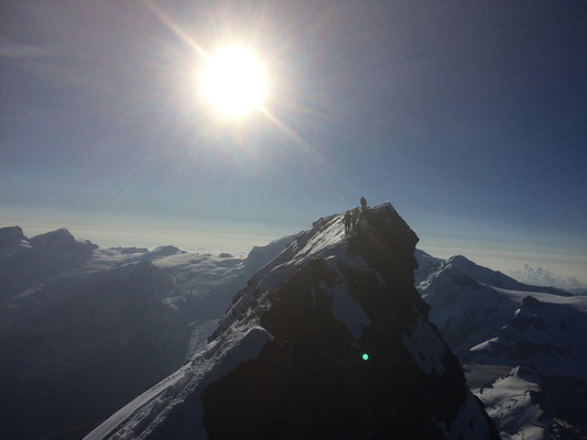 Matterhorn, Blick vom Italienergipfel zum Schweizergipfel