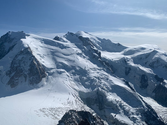 Blick von der Aguille di Midi  Richtung Mont Blanc