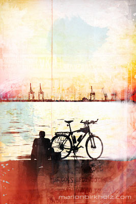 a man, his bike and a sunset, limited edition: 25, max. 105 x 70 cm
