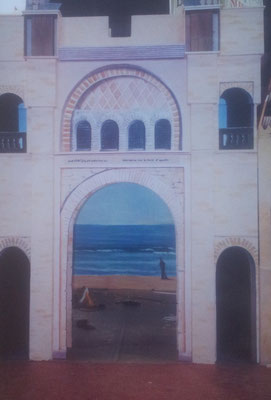 Montage et peinture pour stand "foire expo" thème Maroc. (évenementiel).