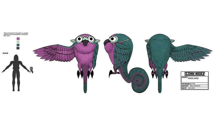 Kiros Vogeldesign / Eine Wiederverwendung des Designs aus "Padawan Lost"