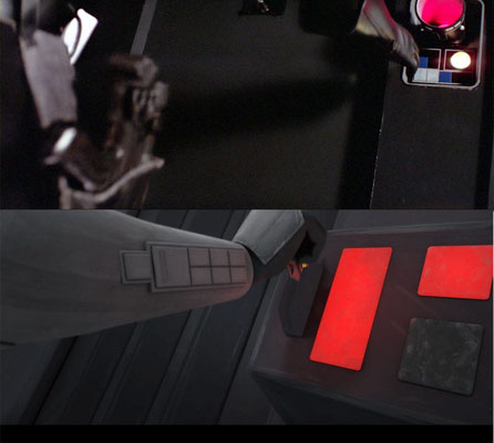 Die Einstellung von Tarkins Betreten von Ahsokas Zelle wird in der gleichen Weise wie Darth Vaders Betreten von Prinzessin Leias Zelle auf dem Todesstern in Episode IV gezeigt.