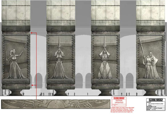 Jedi-Tempel Eingang Detaildarstellung von Chris Glenn und Kilian Plunkett.