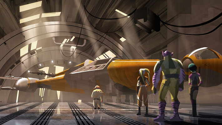 Quarrie erklärt den B-Wing digitale Konzeptzeichnung
