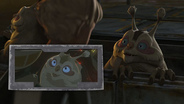 Die Voorpacks waren auch auf den Straßen zu sehen. In Star Wars Resistance trat eines dieser Tiere als Torra Dozas freches Haustier Buggles aus