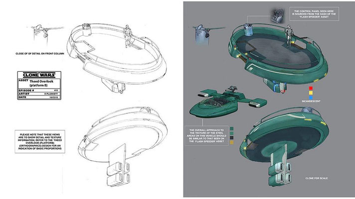 Theed Plattform-Design / Illustration von Kilian Plunkett 
