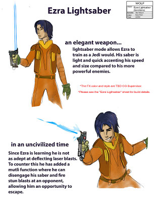 Ezra mit Lichtschwert Illustration von Dave Filoni