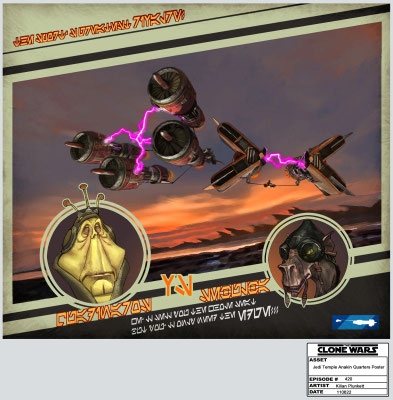 In Anakins Quartier findet man ein Poster von einem Podrennen inklusive der Piloten Sebulba und Ben Quadinaros.