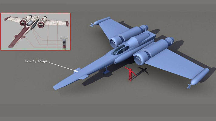 Finales Design des Headhunter Starfighters