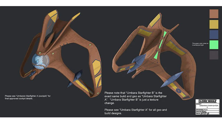 Finales Design des Farbschemas / Umbaranischer Starfighter