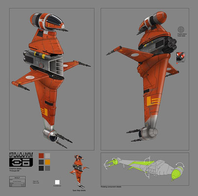 B-Wing Prototyp Illustration von Chris Glenn
