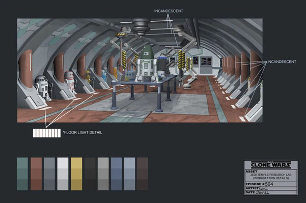 Jedi-Tempel Forschungslabor Workstation Detaildarstellung von Russell Chong.