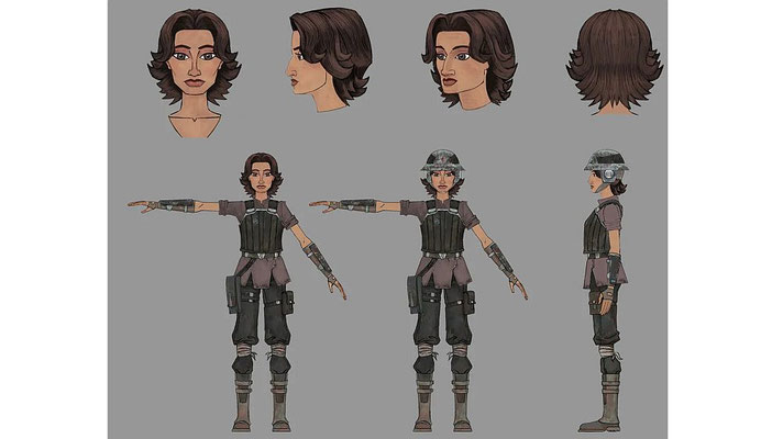 Für Donos Charakter-Modell wurden die langen Haare von Boba Fett aus Staffel Zwei verwendet. Donos Name leitet sich vom langjährigen Lucasfilm Animation Mitarbeiter Kris Donovan ab. Artwork von David Le Merrer, Kilian Plunkett und Darren Marshall.