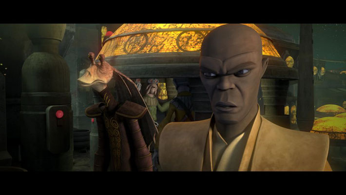 Einer der Ausgangspunkte für die ungewöhnliche Paarung von Mace Windu und Jar Jar Binks war der Film "The Man" mit Eugene Levy und Samuel L. Jackson
