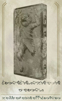 Eine andere Anzeige zeigt einen in Karbonit eingefrorenen Snivvianer mit dem Text "Innendekoration gesucht. Kontaktiert Jabba"