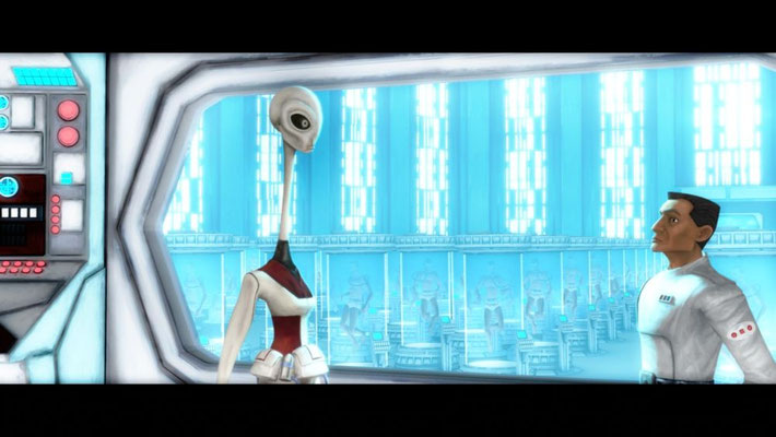 Dies ist der erste Auftritt von Nala Se seit der Malevolence- Trilogie aus der ersten Staffel. Man erfährt in dieser Folge, dass sie eine der wichtigsten Ingenieure der Klonarmee war.