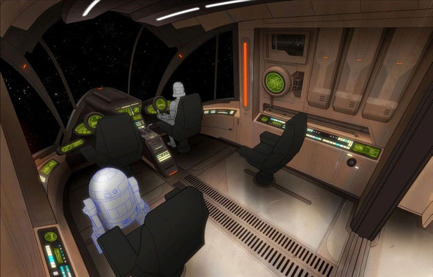 Separatistisches Shuttle Cockpit Umfeld Illustration von Chris Glenn.