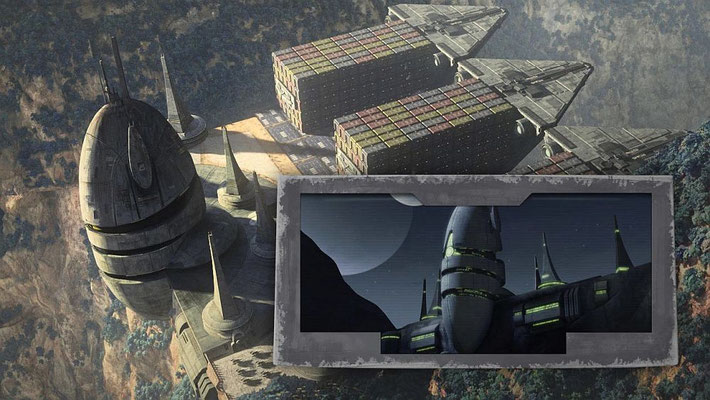Count Dookus Palast war zuerst in der dritten The Clone Wars Staffel in der Episode "Nachtschwestern" zu sehen.
