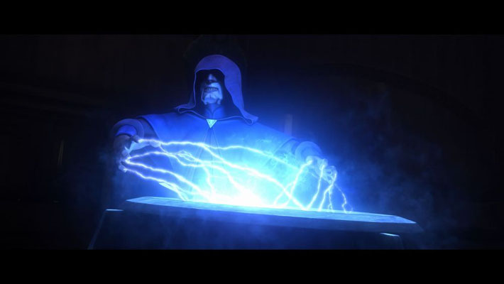 Als Sidious Visionen heraufbeschwört, um Yoda zu besiegen, verwendet er dabei eine fremdartige Sprache, die im Drehbuch „Balc“ bezeichnet wird.