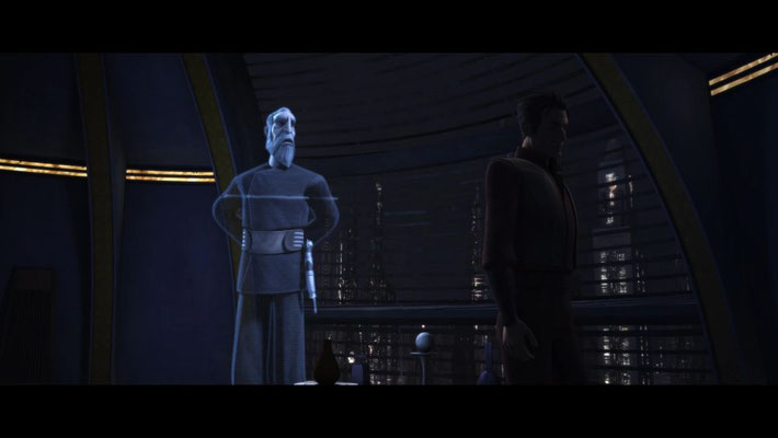 Ursprünglich war die Szene, in der der Medidroide das Hologramm von Dooku abspielt anders geplant. Es sollte sich zunächst um einen Droiden wie PROXY aus Star wars: The Force Unleashed handeln.
