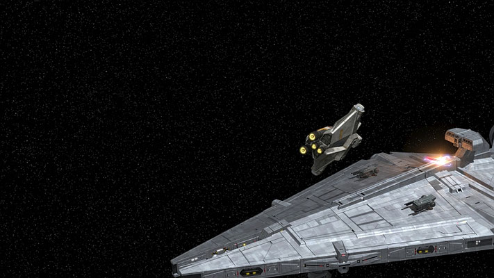 Erstmals ist ein Leichter imperialer Kreuzer zu sehen, der eine Weiterentwicklung des Leichten Jedi-Kreuzers aus The Clone Wars ist.