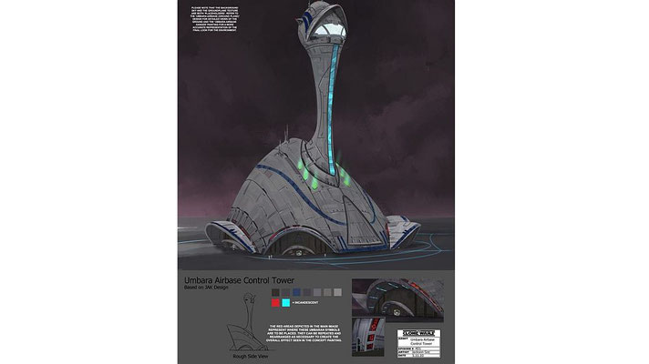 Finales Umgebungs-Design des umbaranischen Flugstützpunkt Kommando-Zentrums