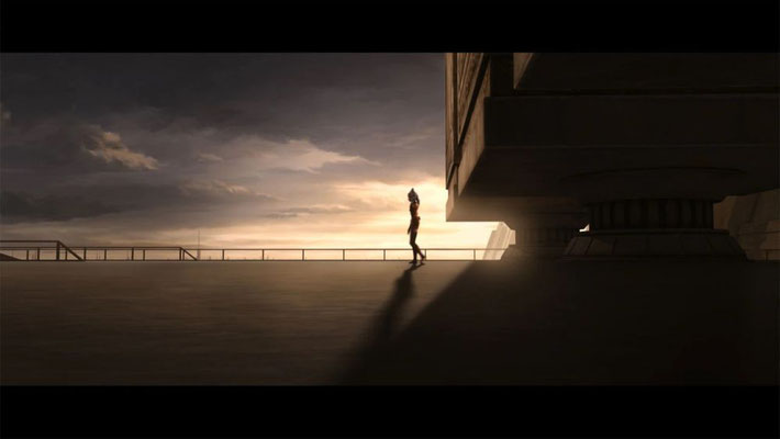 Der dramatische Himmel außerhalb des Jedi-Tempels in der letzten Szene basiert auf einem tatsächlichen Bild des East Bay Himmels von Dave Filoni während der Produktion dieser Folge.