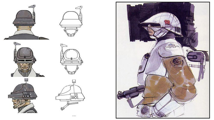 Hardeens Helm-Design in dieser Episode basiert auf einem alten Rebel Trooper Konzept aus Return of the Jedi.