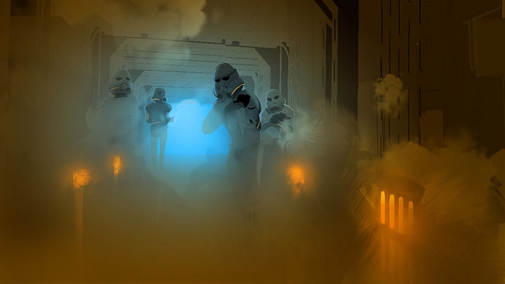 Sturmtruppenangriff / Digitale Konzeptzeichnung