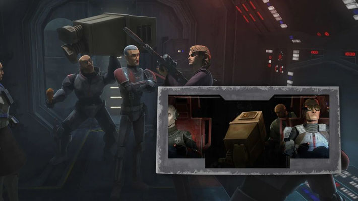 Wie in The Clone Wars benutzt Wrecker einen Gonk-Droiden für sein tägliches Training