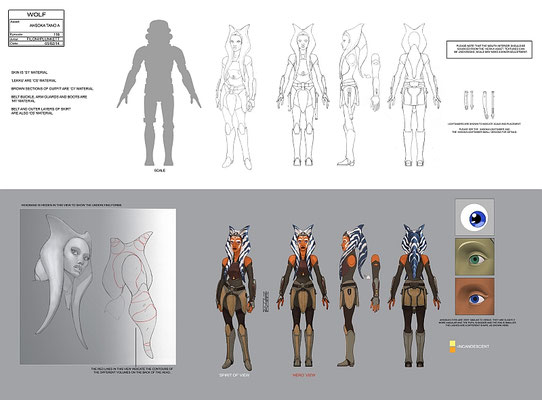 Ahoska Tano Charakterillustration von Kilian Plunkett und Dave Filoni
