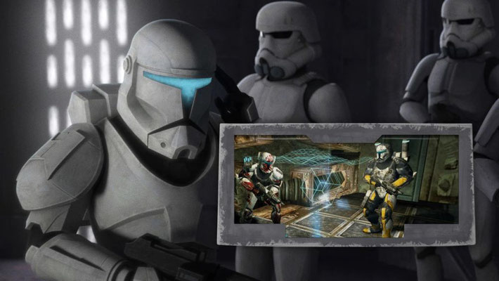 Klon-Kommandos wurden erstmals in "Angriff der Klonkrieger" erwähnt. Populär wurde sie allerdings durch das Computer-Spiel "Republic Commando". 