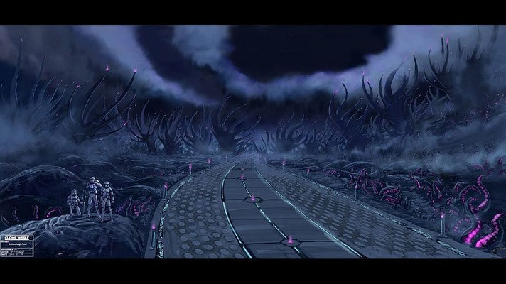 Umbara Umgebungs-Design - verminte Dschungelstraße