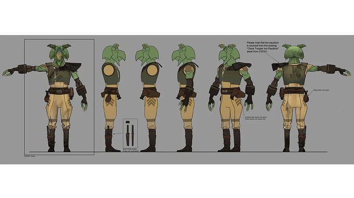 Ishi Tib (Piratennavigator) / Charakter-Design Illustration von Chris Glenn.