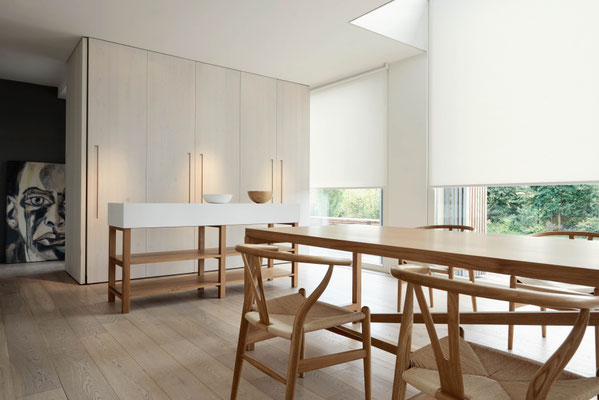 rolgordijn wit in keuken translucent van diaz 