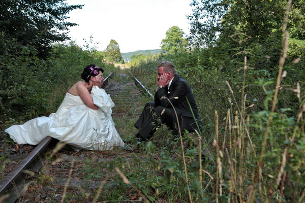 auch Abstellgleise im Hochzeitsshooting können fotogen sein 
