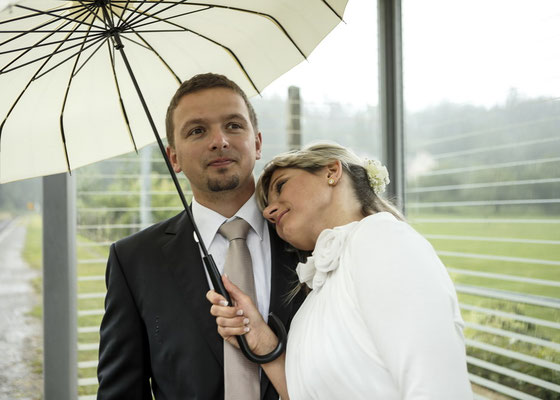 Fotoshooting am Haltepunkt der DB