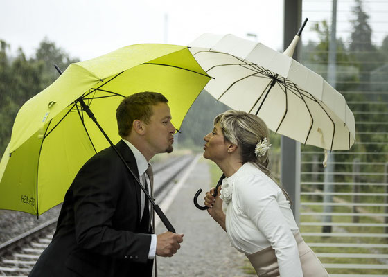 Fotoshooting am Haltepunkt der DB