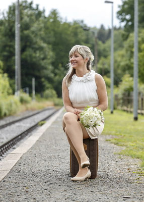 Fotoshooting am Haltepunkt der DB