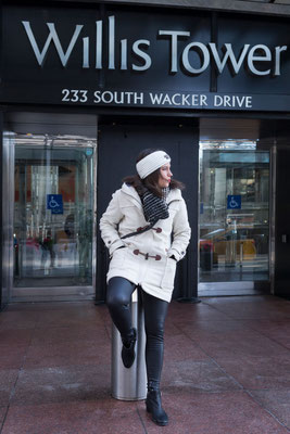 Fashionshooting mit Ellen in Chicago, Willis Tower