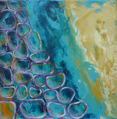 (*) Blubb I, 30x30 cm, Acryl auf Leinwand