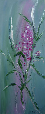(*) ohne Titel (pink/grün), Acryl auf Leinwand, 60x20 cm 
