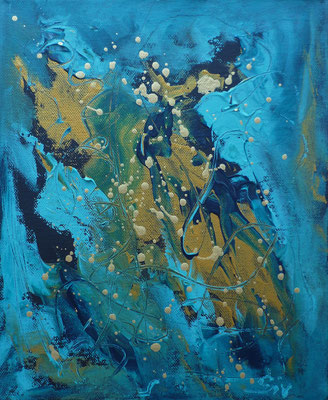 (*) Der Reiter (abstrakt) Acryl auf Leinwand, 30x25 cm